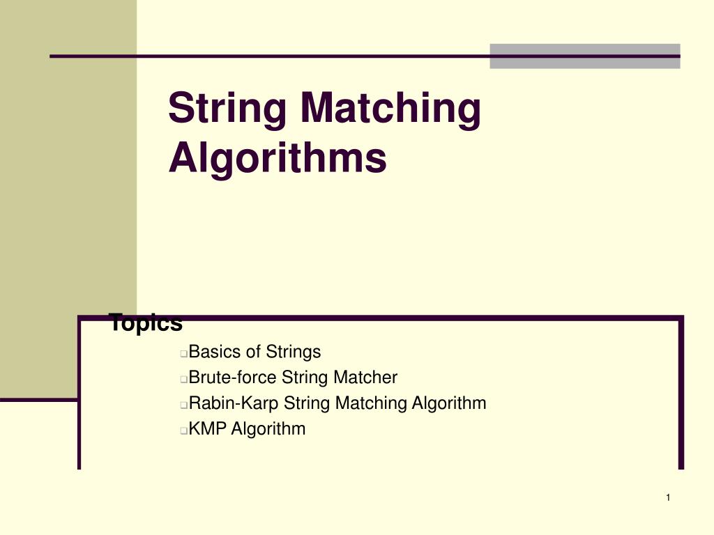 PPT String Matching Algorithms PowerPoint Presentation, free download