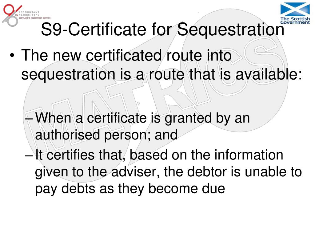 PPT Part 2 Sequestration and Trust Deeds PowerPoint Presentation