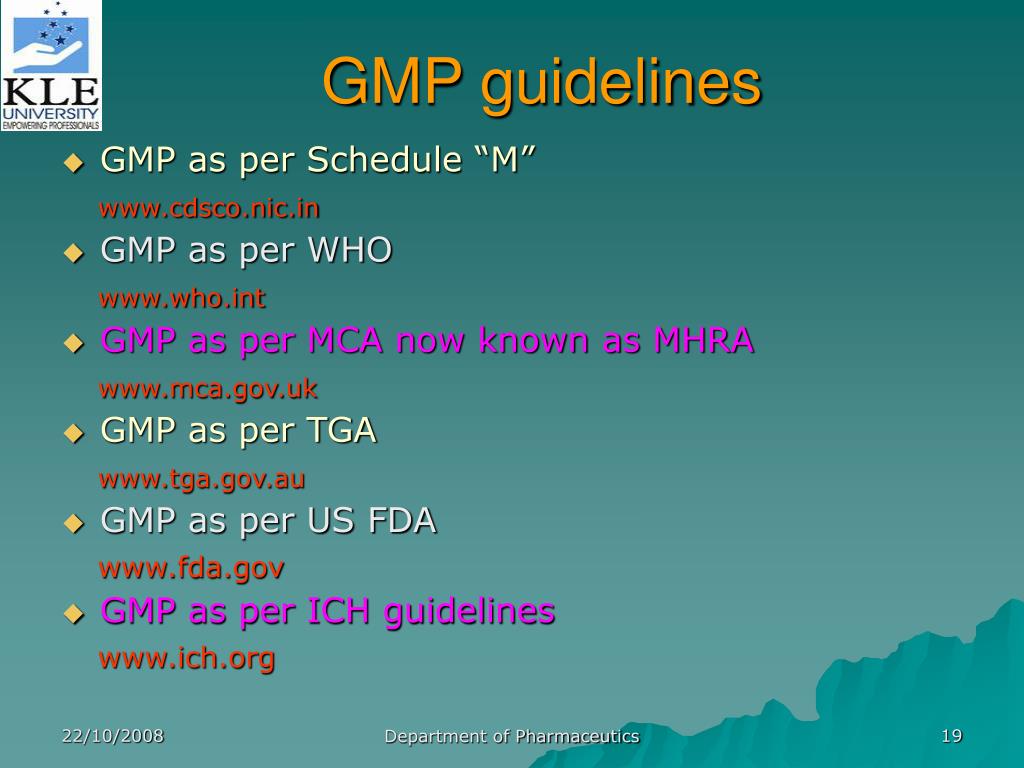 PPT GMP AND cGMP CONSIDERATIONS PowerPoint Presentation ID354500