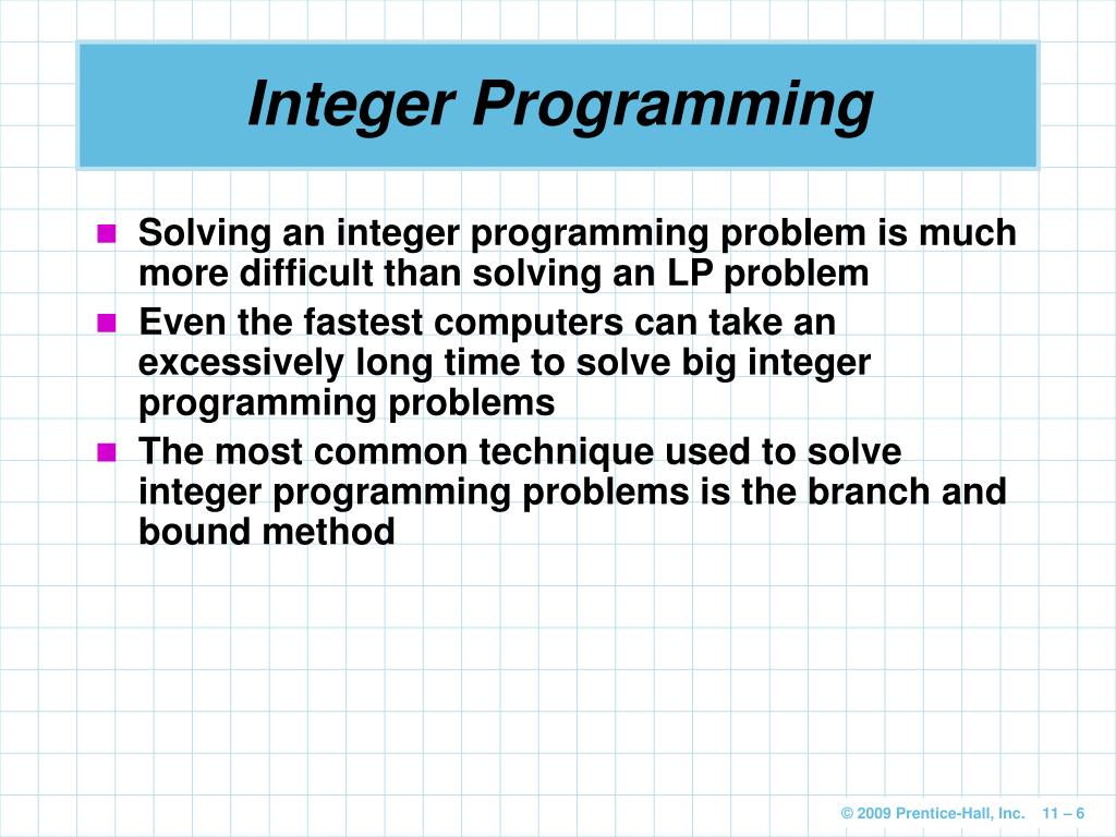 Mixed Integer Programming Problem Example at David Shirley blog