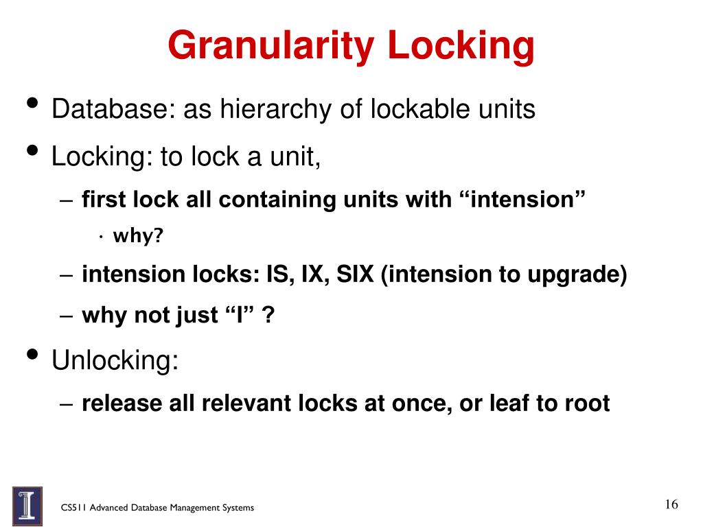 PPT Lecture 10 Granularity of Locks & Degrees of Consistency