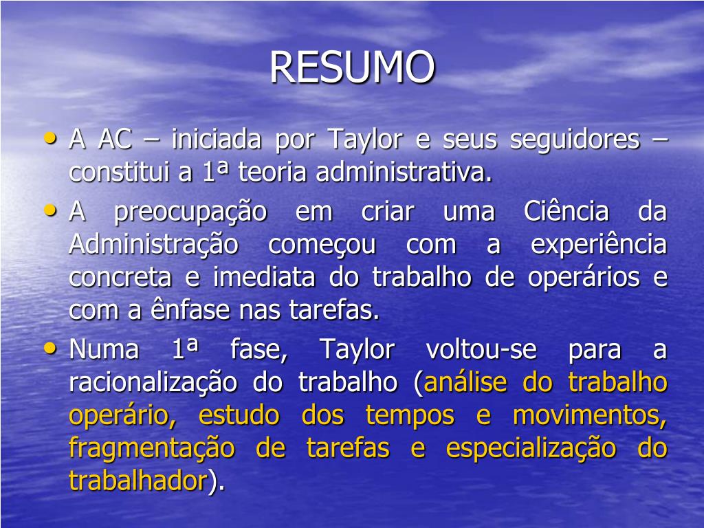 PPT TEORIA DA ADMINISTRAÇÃO CIENTÍFICA PowerPoint Presentation ID