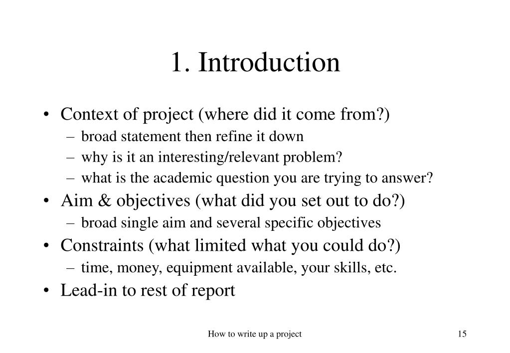 PPT How to write up a project PowerPoint Presentation, free download