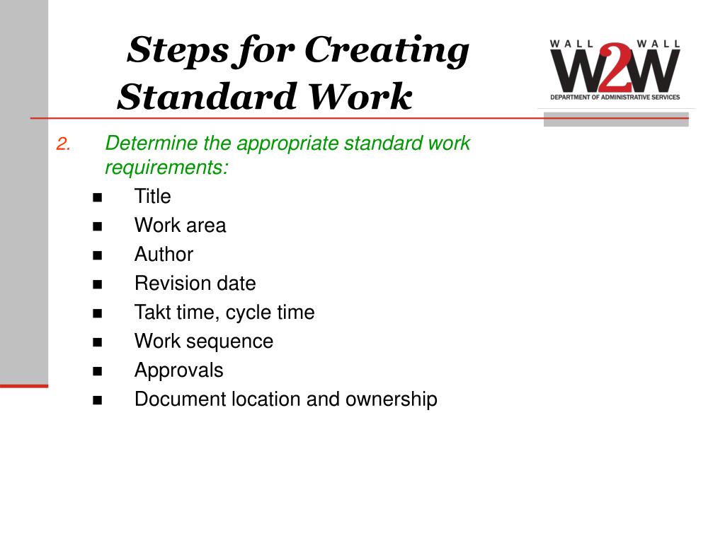 PPT Standard Work PowerPoint Presentation ID36054