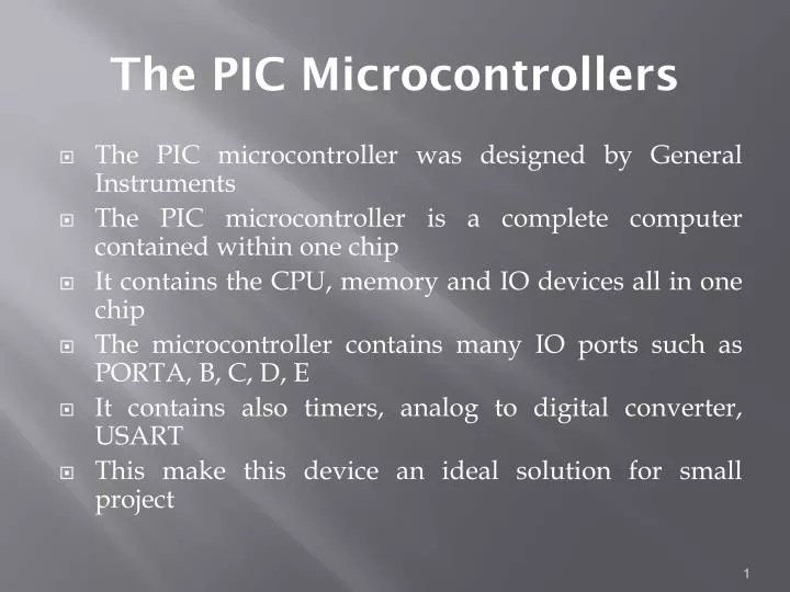 PPT The PIC Microcontrollers PowerPoint Presentation, free download