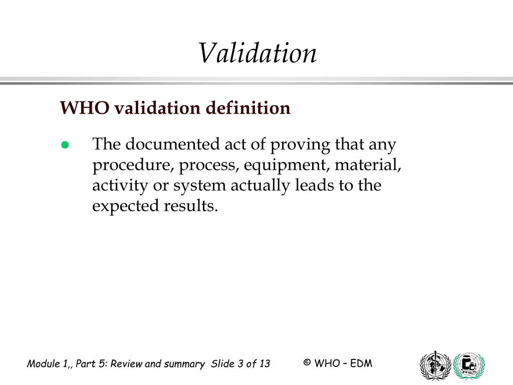 PPT Validation Part 5 Review and summary PowerPoint Presentation, free download ID364187