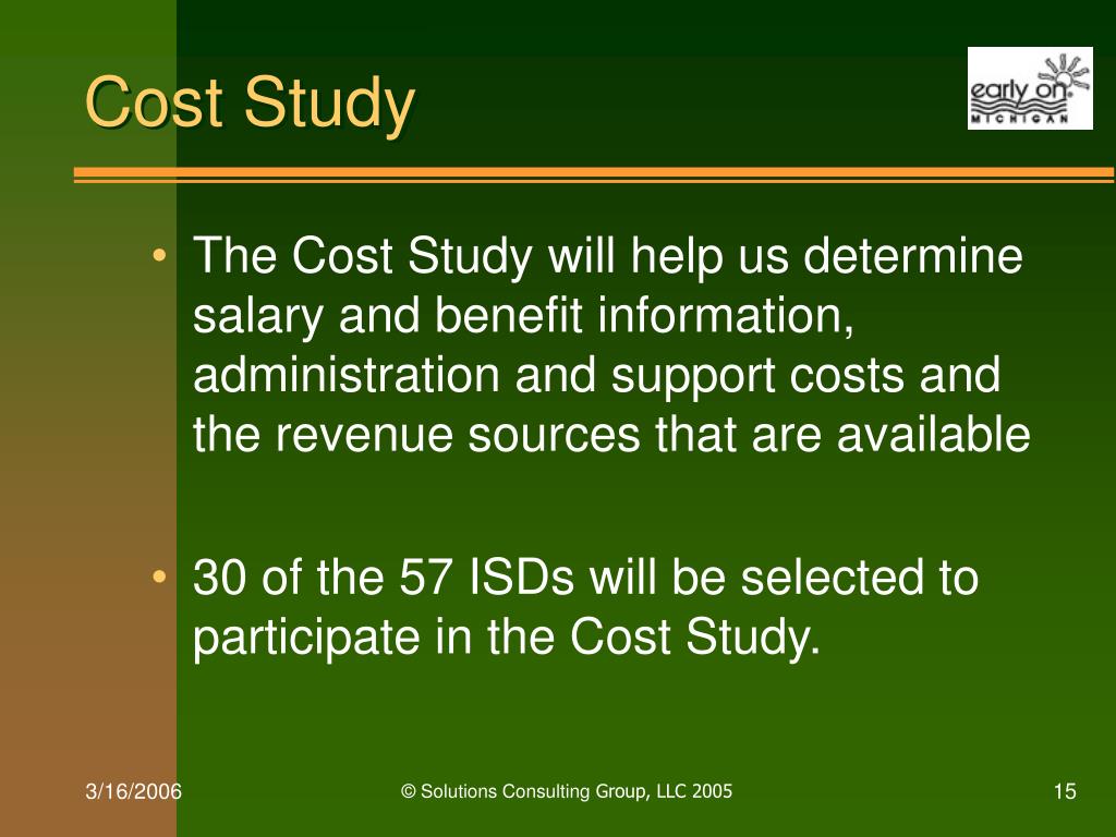 PPT The Michigan Early On Early Intervention System Cost/Utilization Study Overview PowerPoint