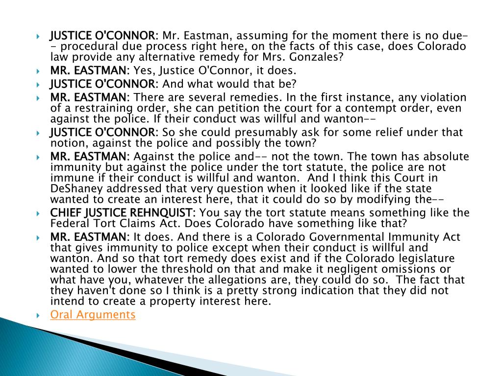 PPT Town of Castle Rock v. Gonzales PowerPoint Presentation, free