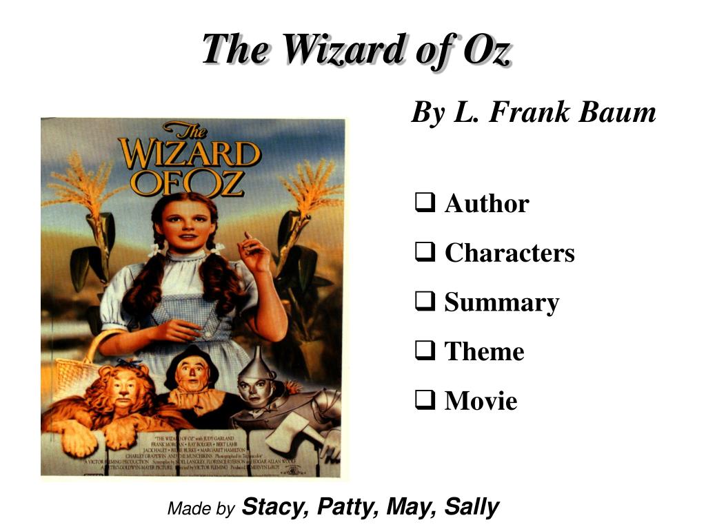 PPT The Wizard of Oz By L. Frank Baum PowerPoint Presentation, free