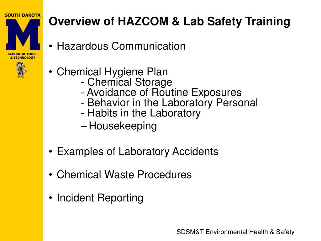 PPT Overview of & Lab Safety Training PowerPoint Presentation