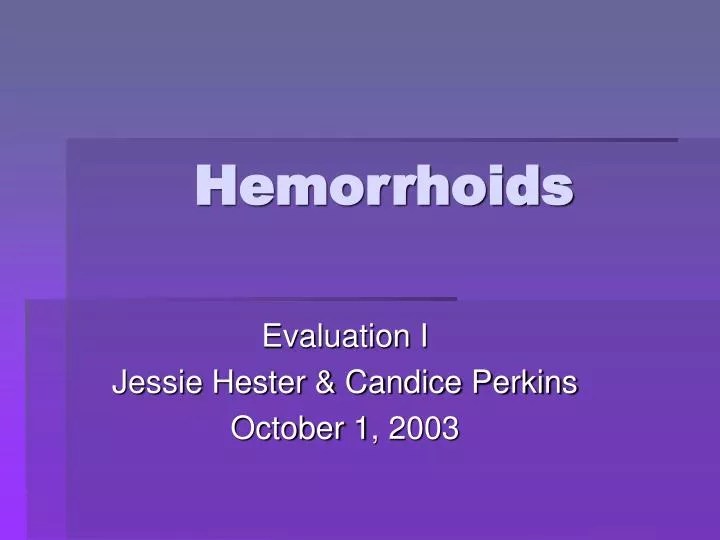 PPT Hemorrhoids PowerPoint Presentation, free download ID369717