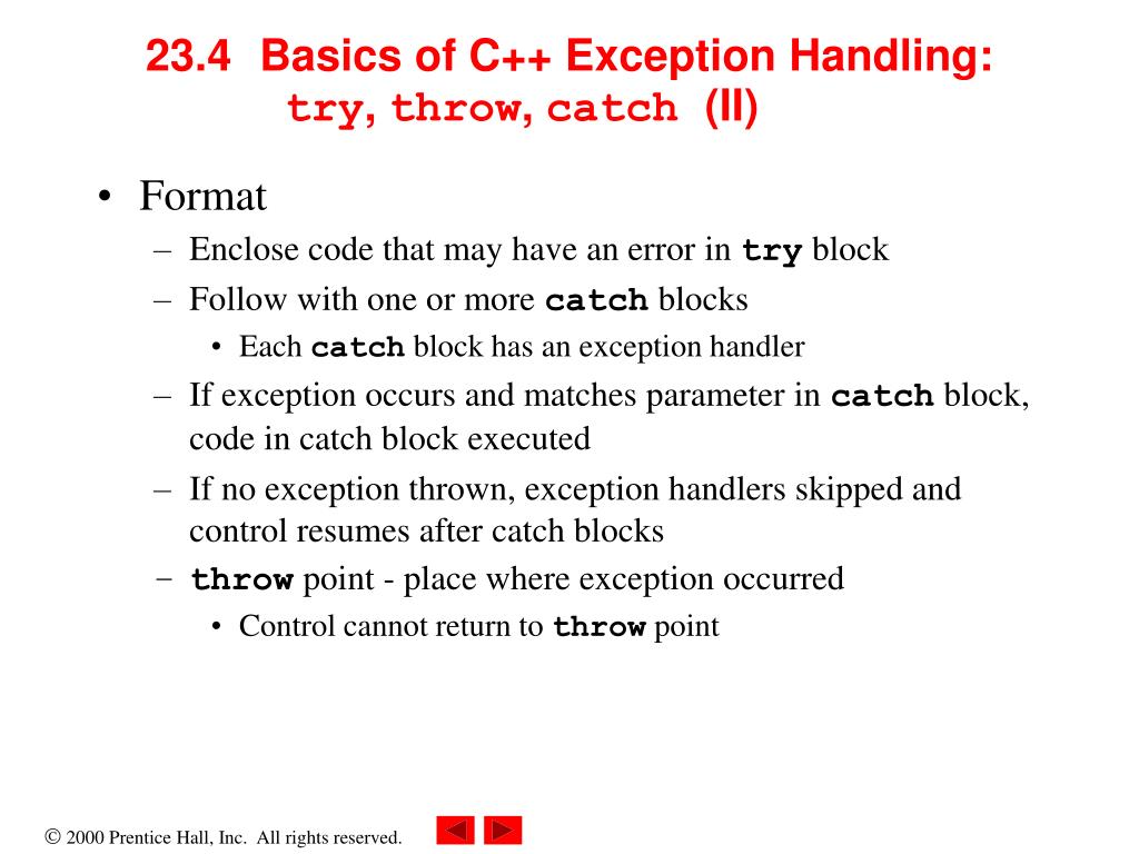 PPT Chapter 23 Exception Handling PowerPoint Presentation, free