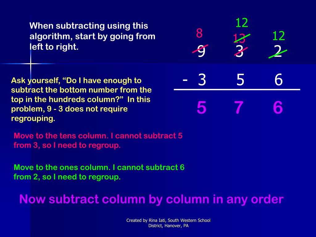 PPT An alternative subtraction algorithm PowerPoint Presentation