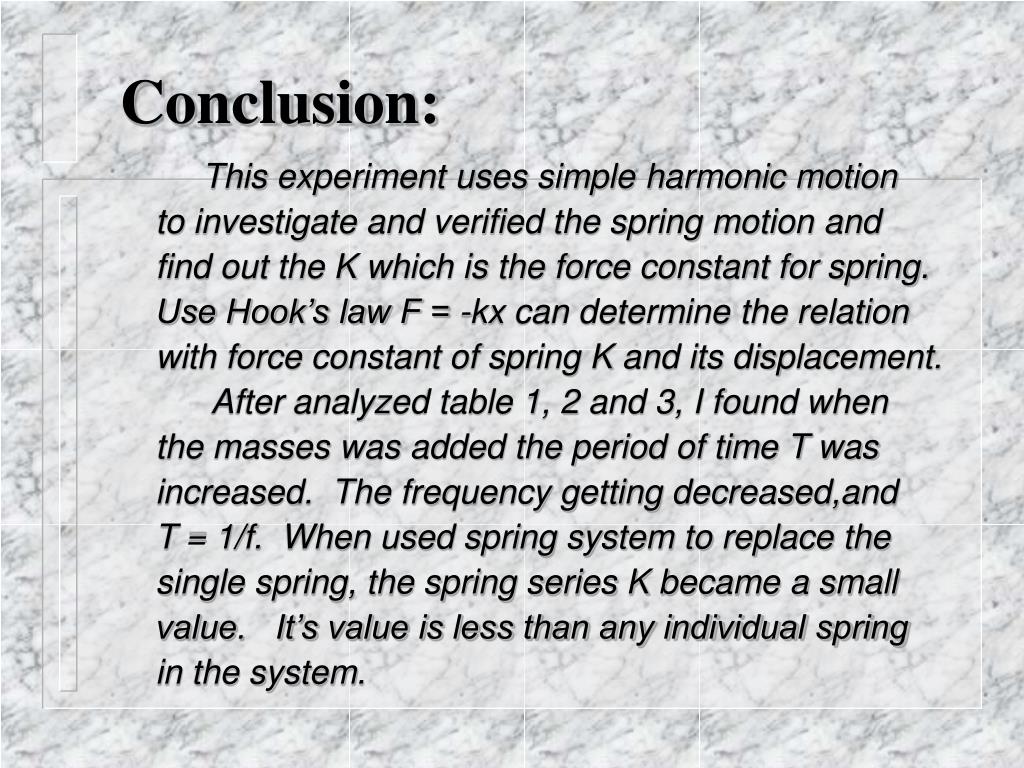 PPT SC 441 PHYSICS LAB Presentation The Simple Harmonic Motion