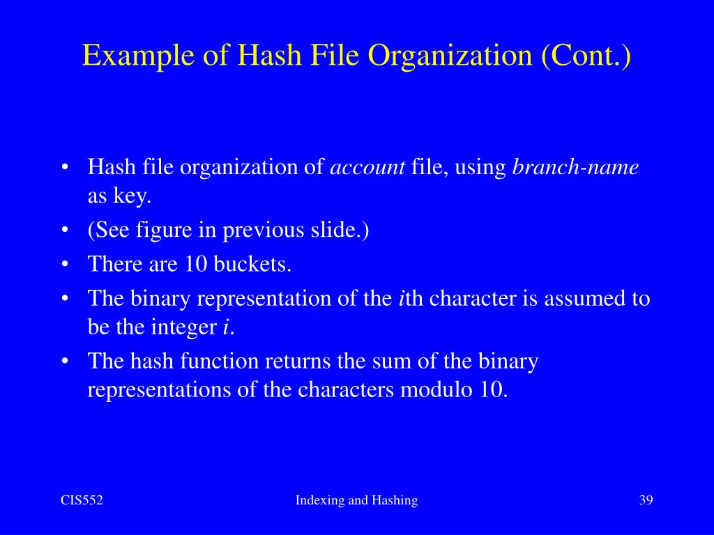 PPT Indexing and Hashing PowerPoint Presentation ID371574