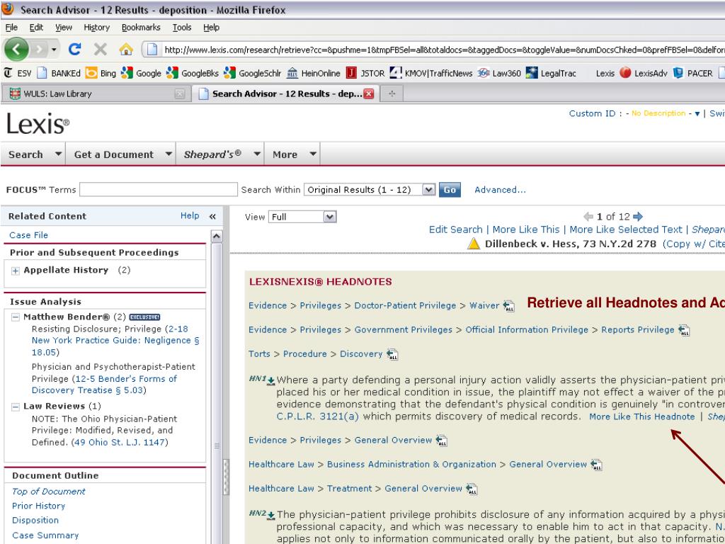 PPT Westlaw Topic Key Number Searching Westlaw Key Search Lexis Search Advisor PowerPoint