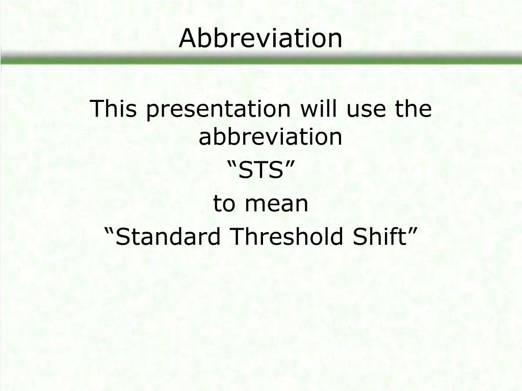 PPT Hearing Standard Threshold Shift PowerPoint Presentation, free