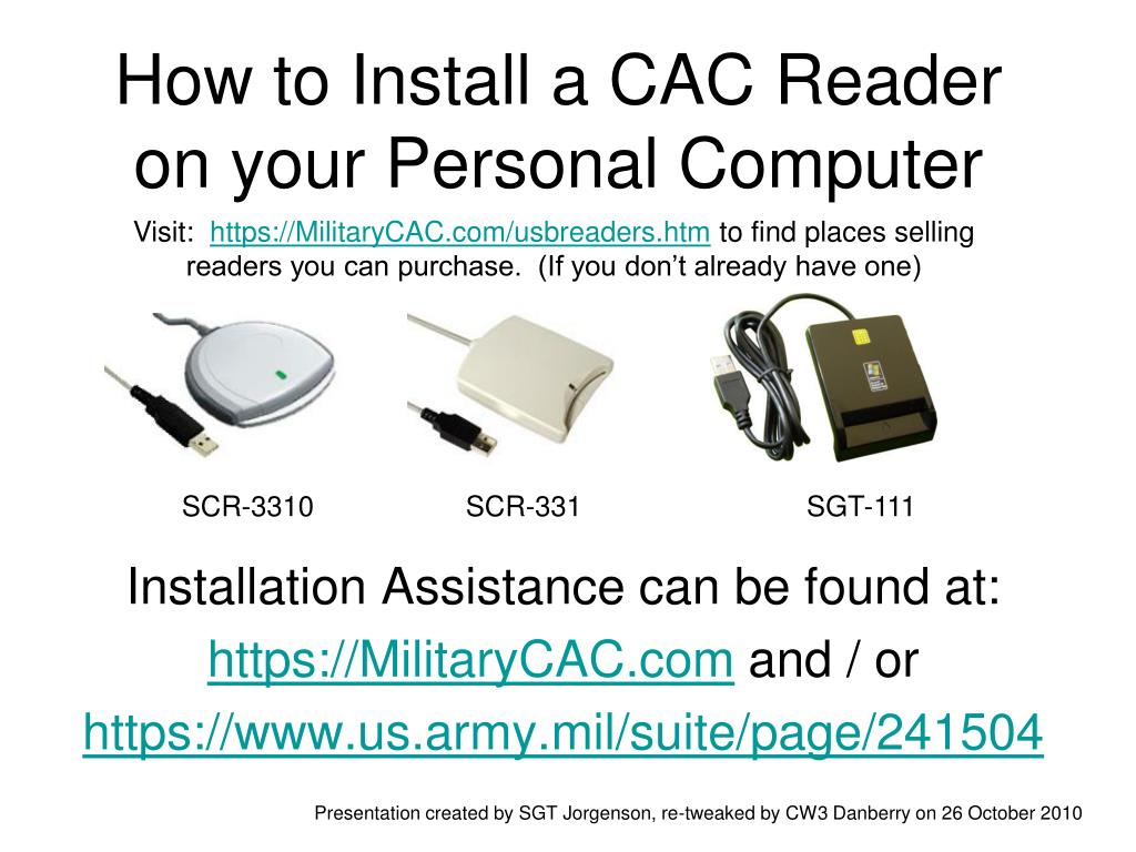 PPT How to Install a CAC Reader on your Personal Computer PowerPoint