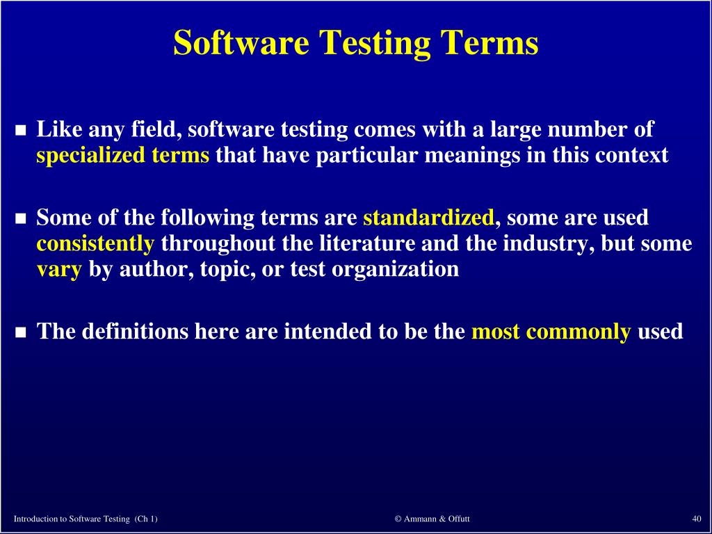 PPT Introduction to Software Testing Chapter 1 Introduction & The
