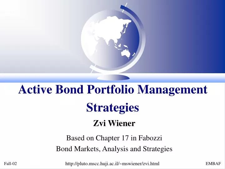 PPT Active Bond Portfolio Management Strategies PowerPoint