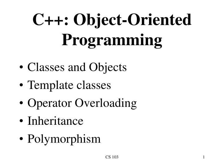 PPT C++ ObjectOriented Programming PowerPoint Presentation, free