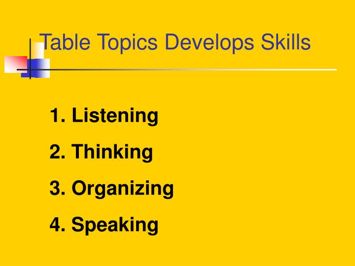 PPT Table Topics PowerPoint Presentation ID375653