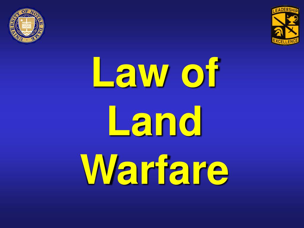 PPT Law of Land Warfare PowerPoint Presentation, free download ID