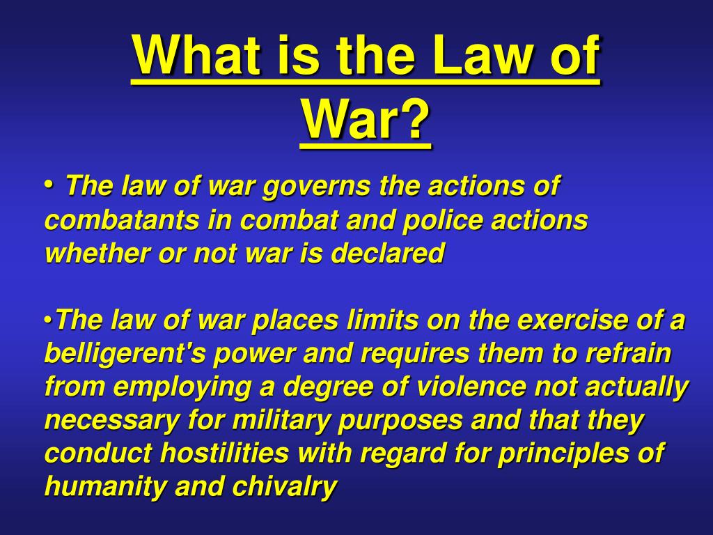 PPT Law of Land Warfare PowerPoint Presentation, free download ID