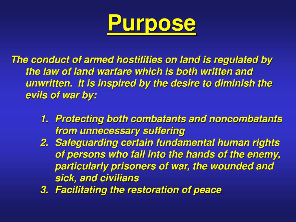 PPT Law of Land Warfare PowerPoint Presentation, free download ID