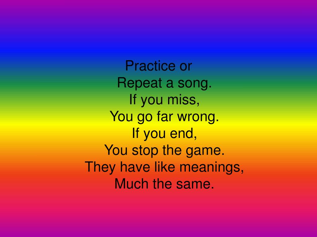 PPT Synonym Song PowerPoint Presentation, free download ID378729