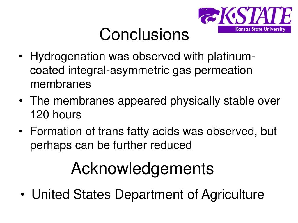PPT Partial Hydrogenation of Vegetable Oil using Membrane Reactor