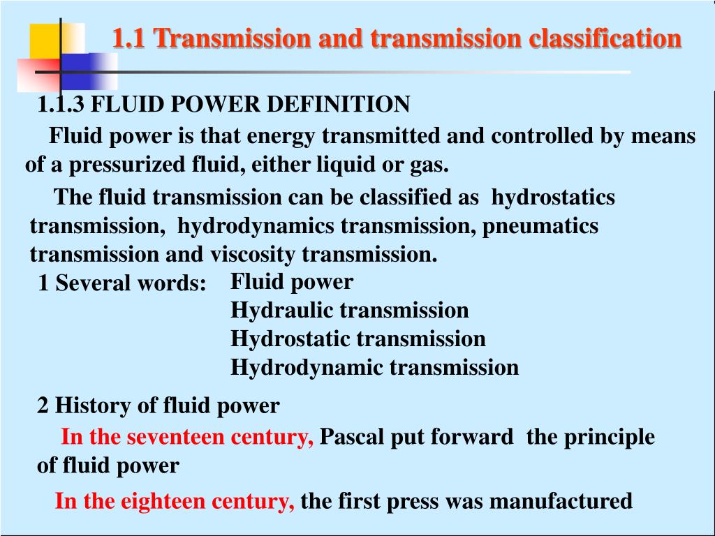 PPT Hydraulic and Pneumatic Transmission PowerPoint Presentation