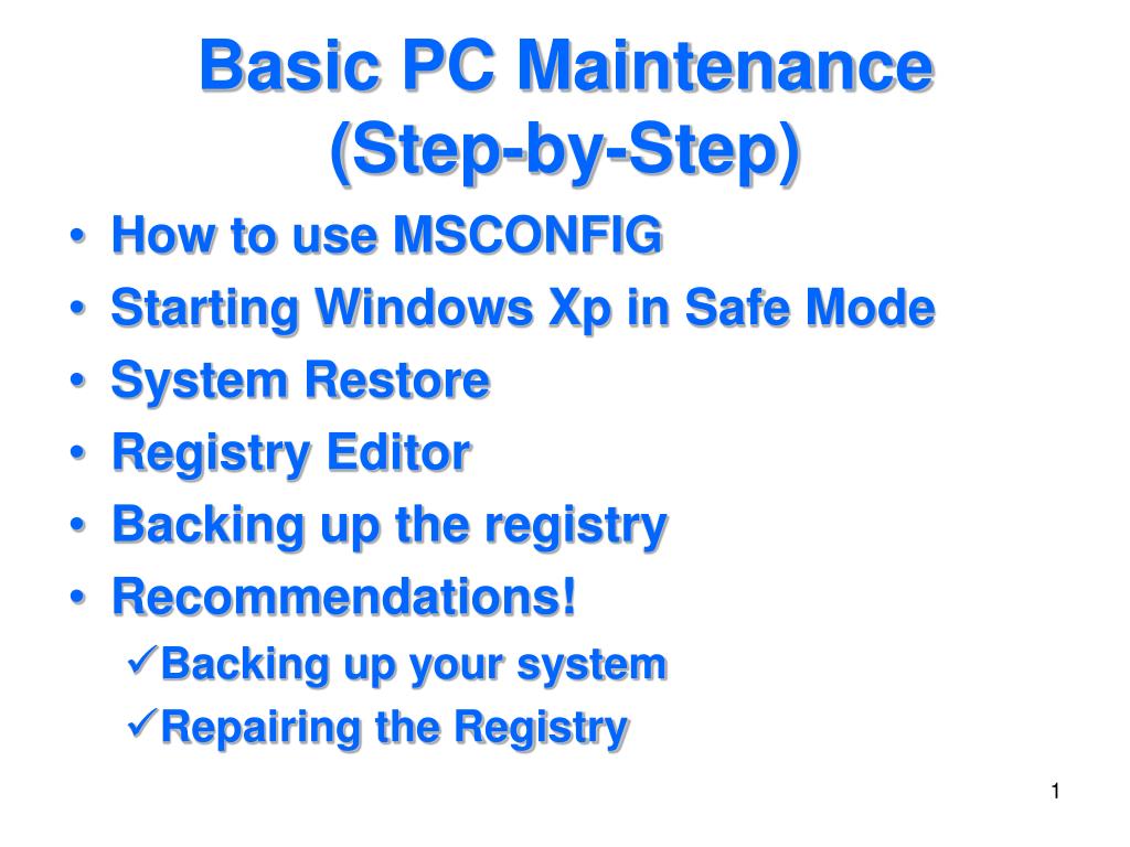 PPT Basic PC Maintenance (StepbyStep) PowerPoint Presentation, free