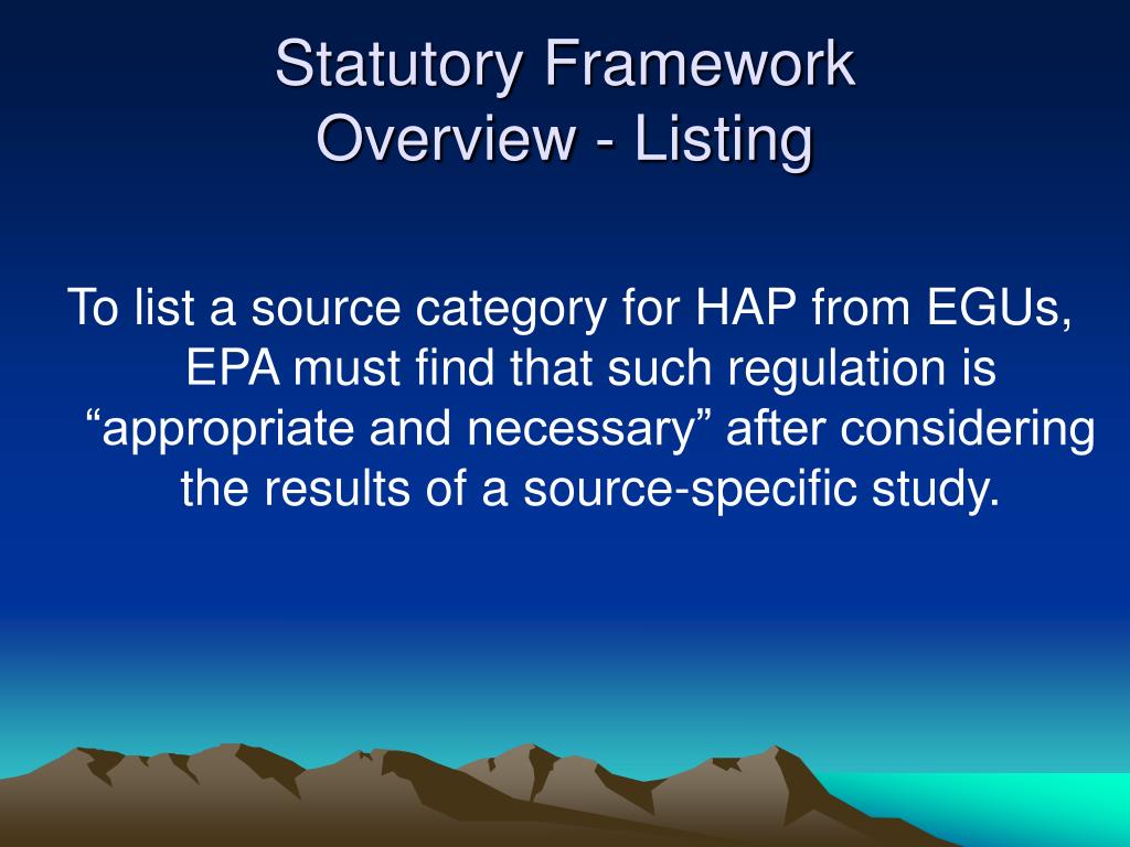 PPT State of New Jersey v. EPA A Case Study in Politics v. Statutory