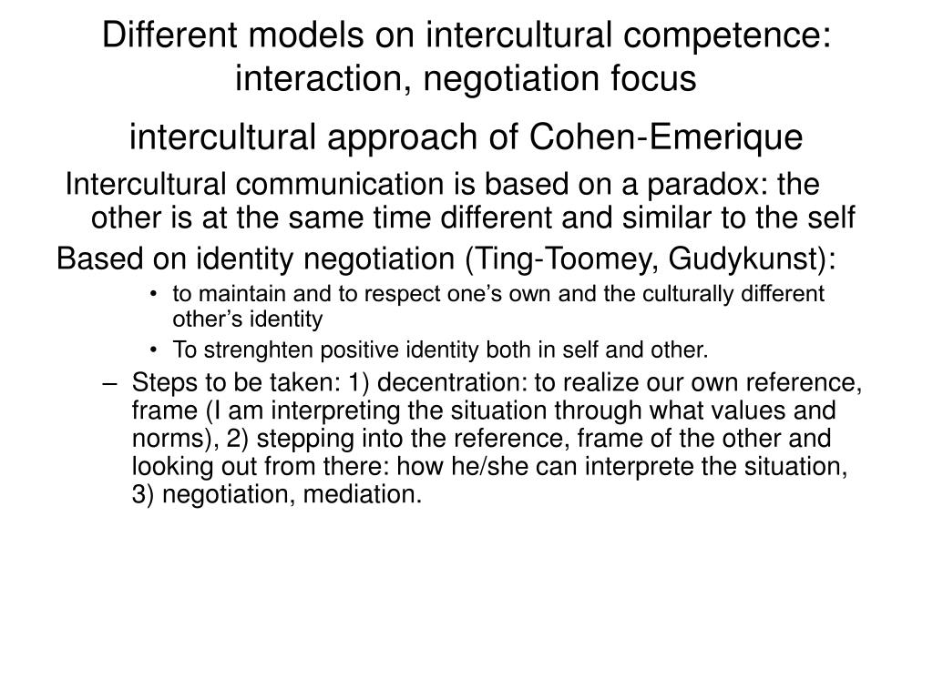 PPT Intercultural competence, its interpretation, assessment and