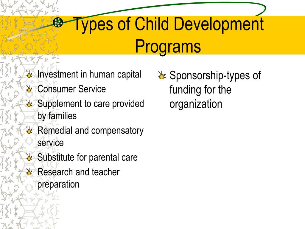 PPT Types of Child Development Programs PowerPoint Presentation, free