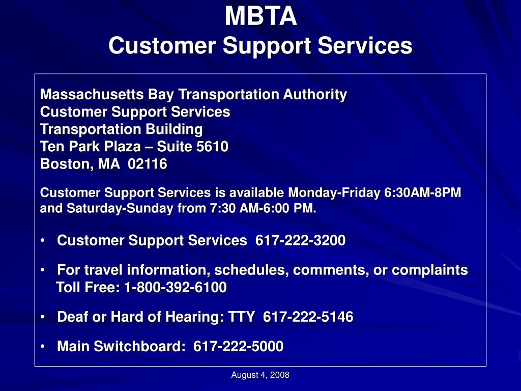 PPT MBTA / BCIL Public Contact Information PowerPoint Presentation