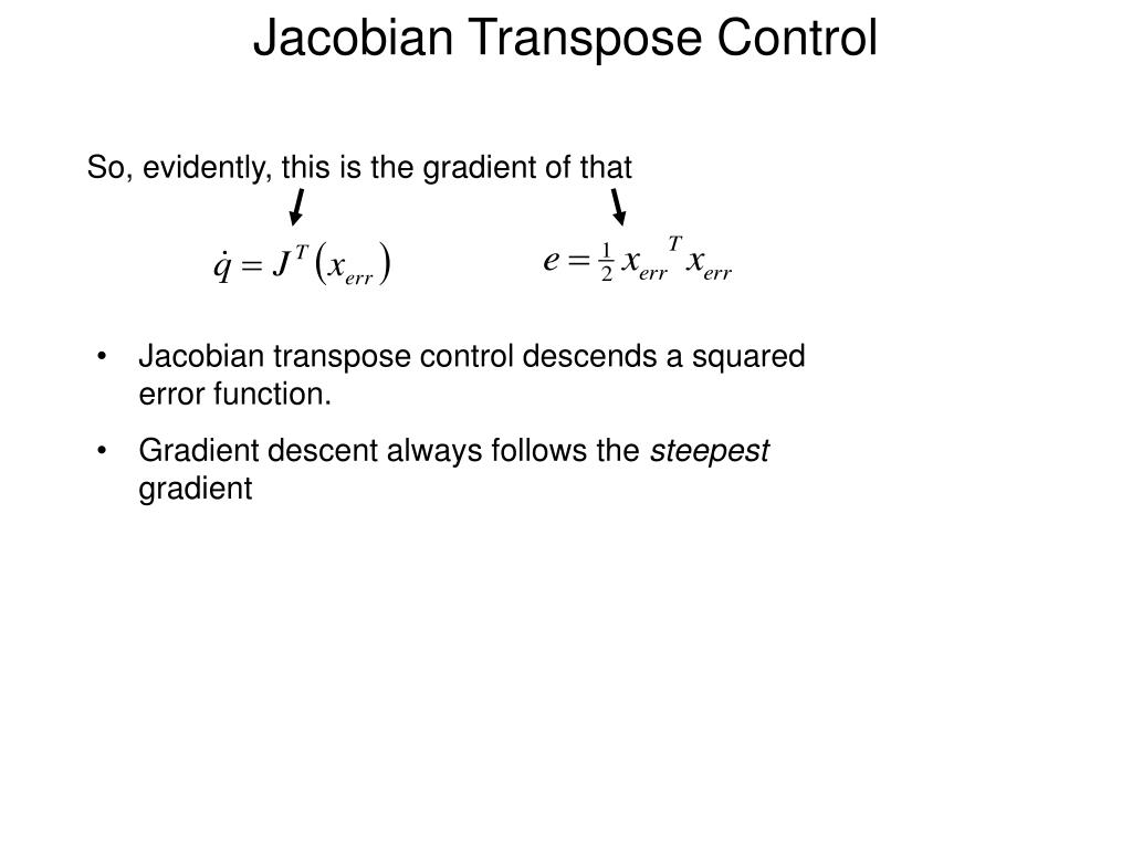 PPT Inverting the Jacobian and Manipulability PowerPoint Presentation