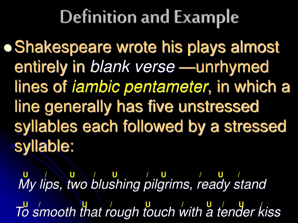 Ppt Blank Verse Unrhymed Lines Of Iambic Pentameter P vrogue.co