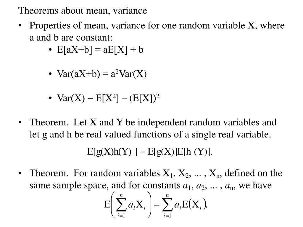 Variance Of Random Variable X Is Given By slideshare
