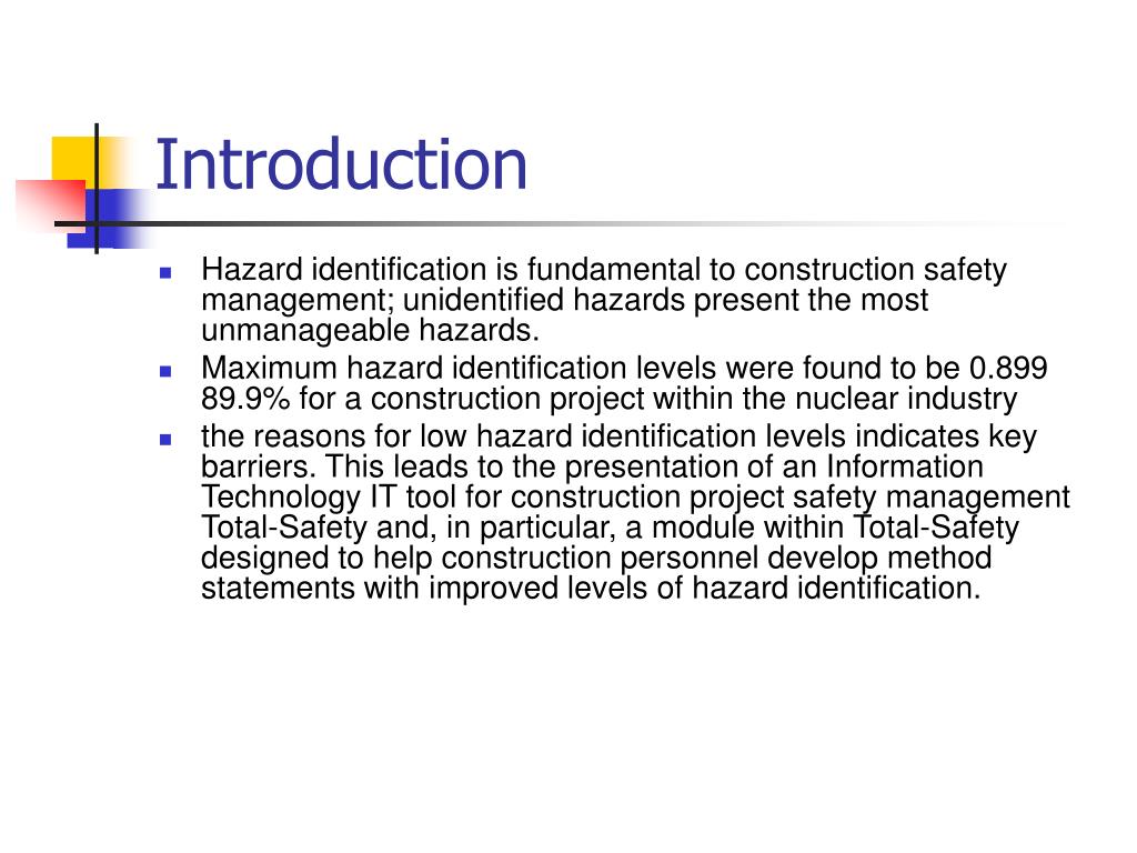PPT Safety Hazard Identification on Construction Projects PowerPoint
