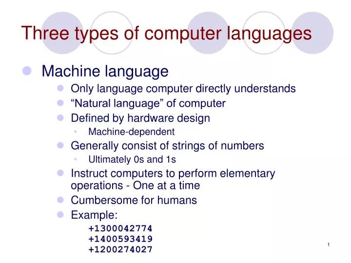 PPT Three types of computer languages PowerPoint Presentation, free