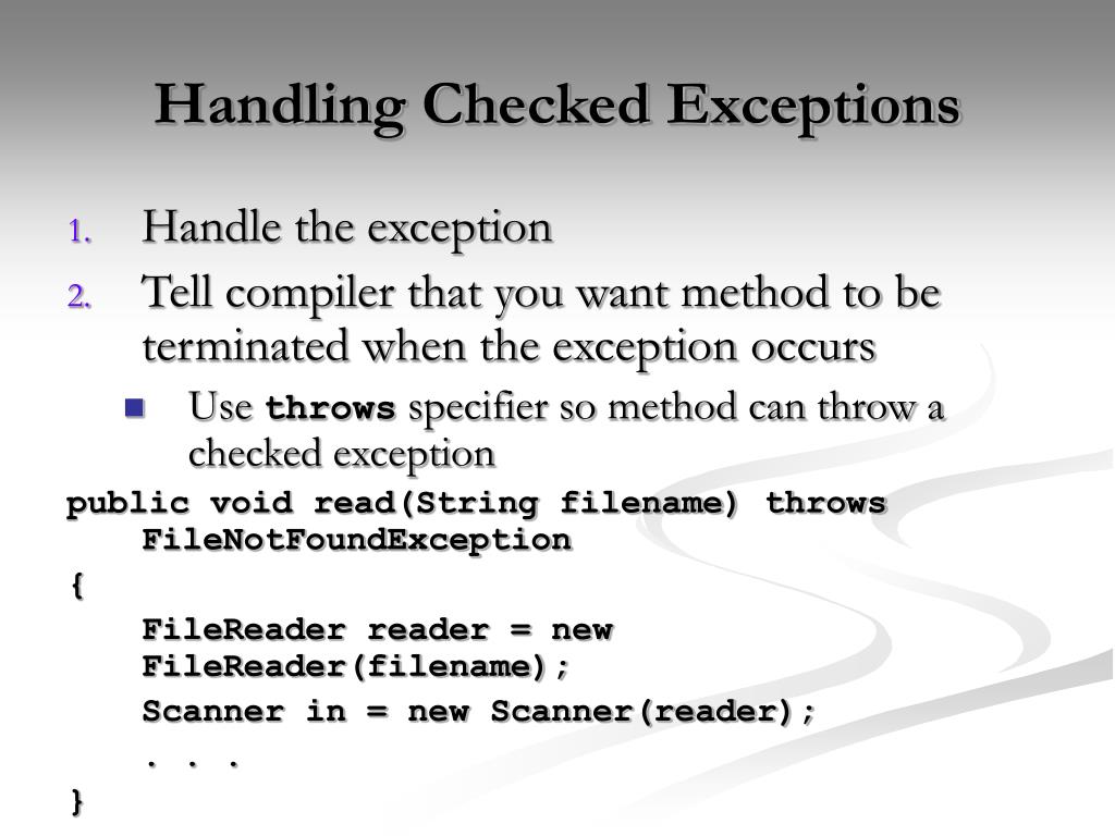 PPT Chapter 15 Exception Handling PowerPoint Presentation, free download ID391315