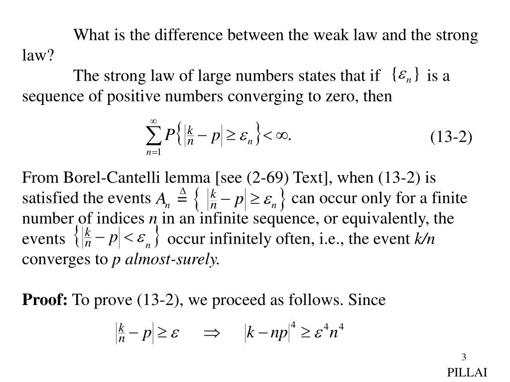 PPT 13. The Weak Law and the Strong Law of Large Numbers PowerPoint