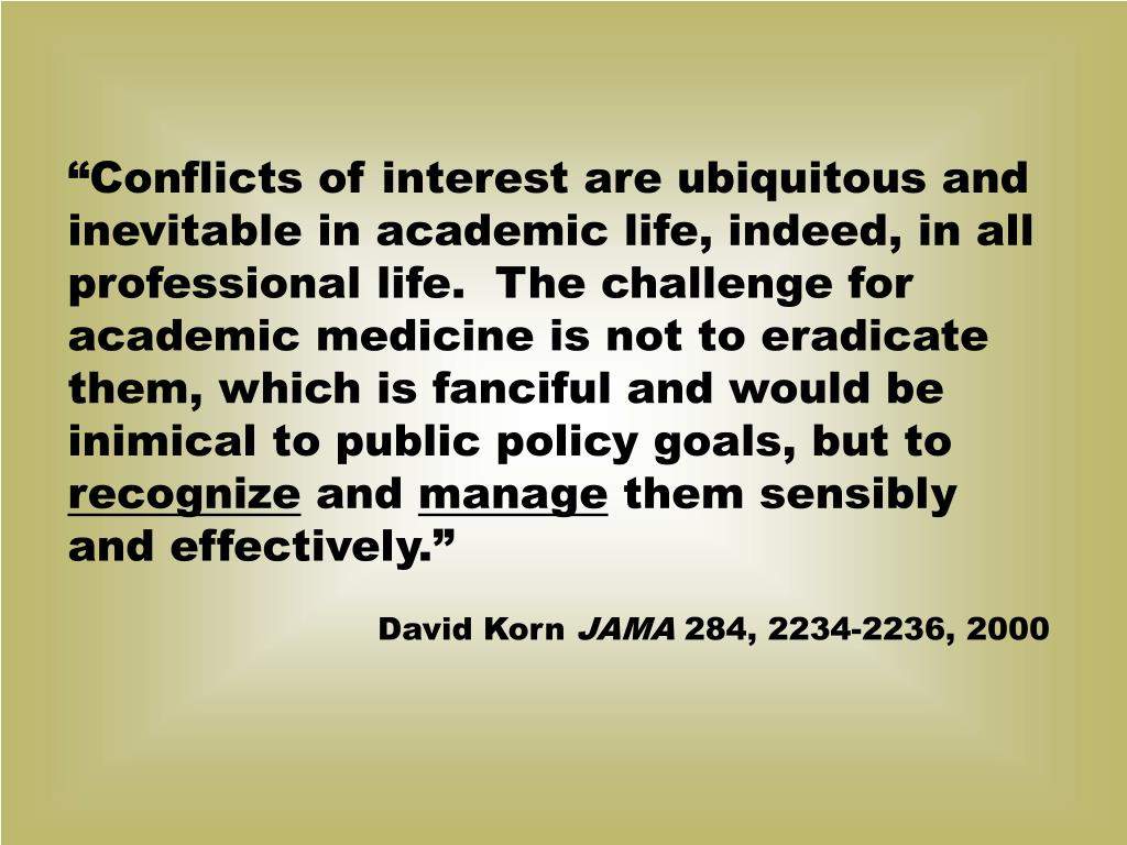 PPT Identifying and Managing Conflict of Interest and Conflict of