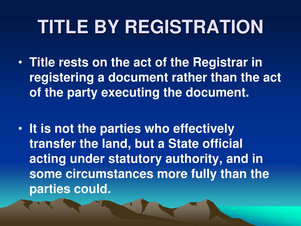 PPT LAND REGISTRATION SYSTEMS PowerPoint Presentation, free download