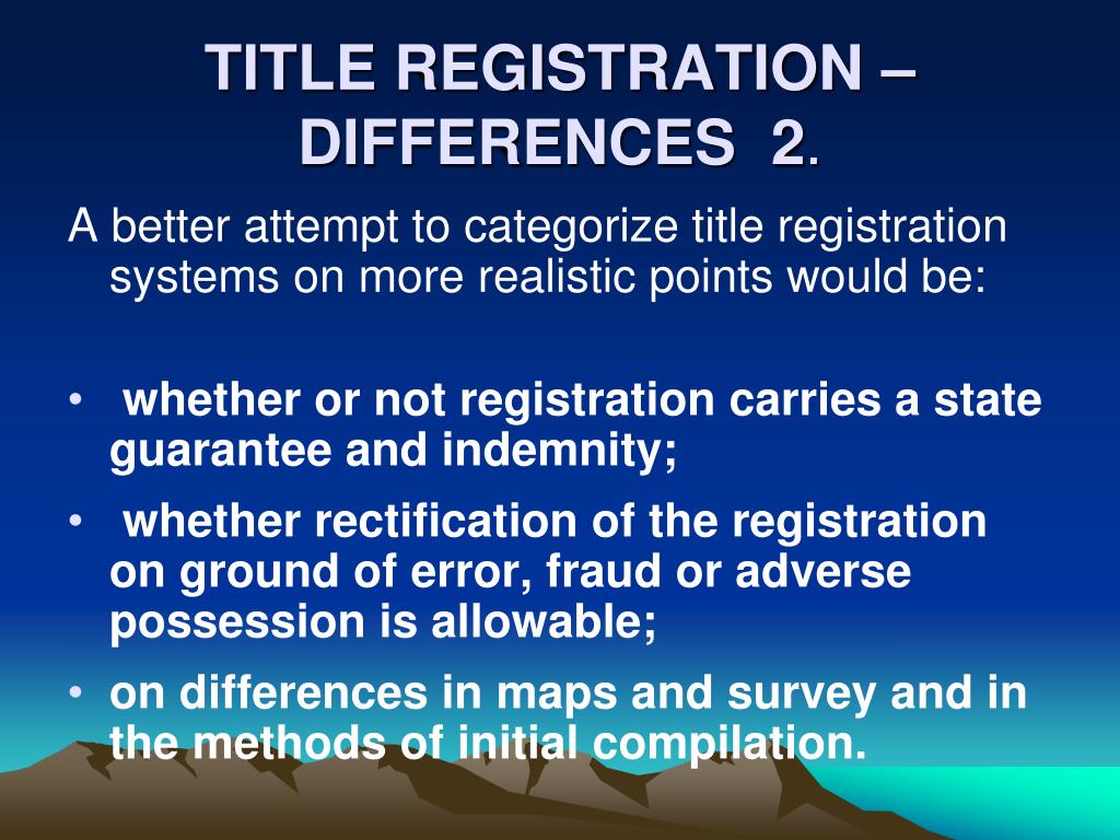 PPT LAND REGISTRATION SYSTEMS PowerPoint Presentation, free download ID394321