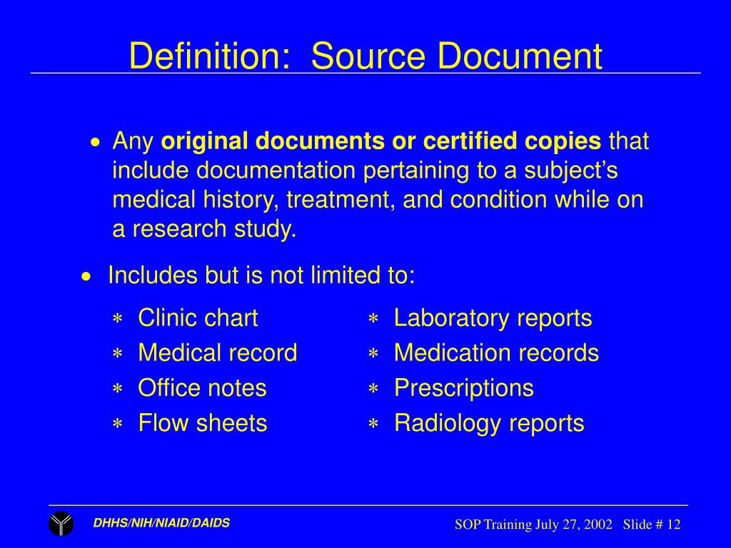 PPT Essential Documents & Source Documentation SOPs PowerPoint