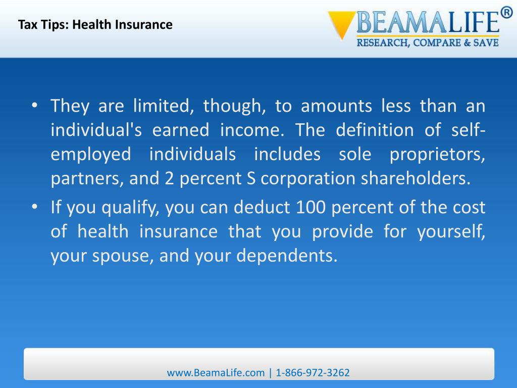 PPT Tax Tips Health Insurance PowerPoint Presentation, free download