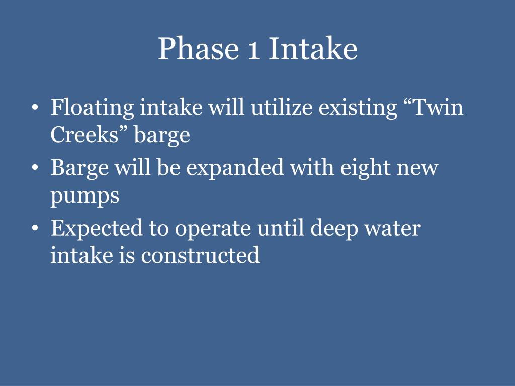 PPT BCRUA Deep Water Intake Alternative Site Study PowerPoint